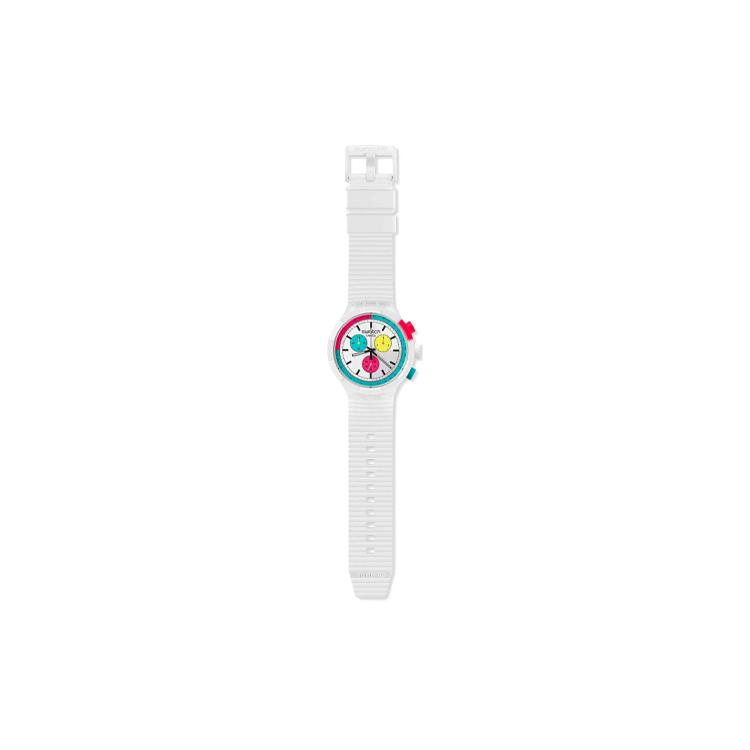 Swatch Unisex 47mm Weiße Uhr SB06W100 SB06W100