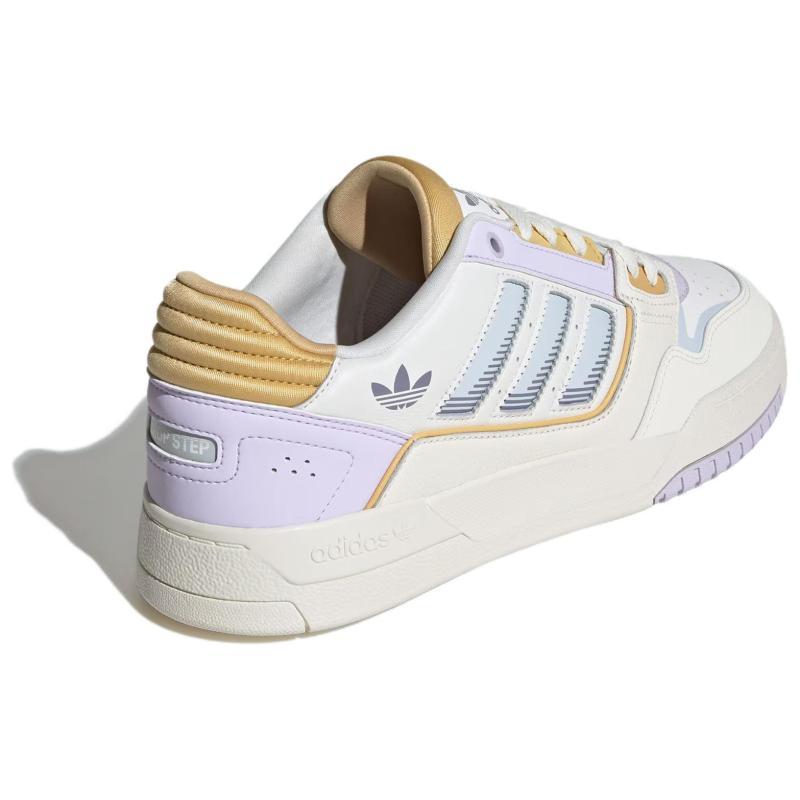 Adidas DROP STEP 2.0 Anti-Slip Wear-Resistant Low-Top Skateboard Shoes Women's White Purple Sneakers JP5887