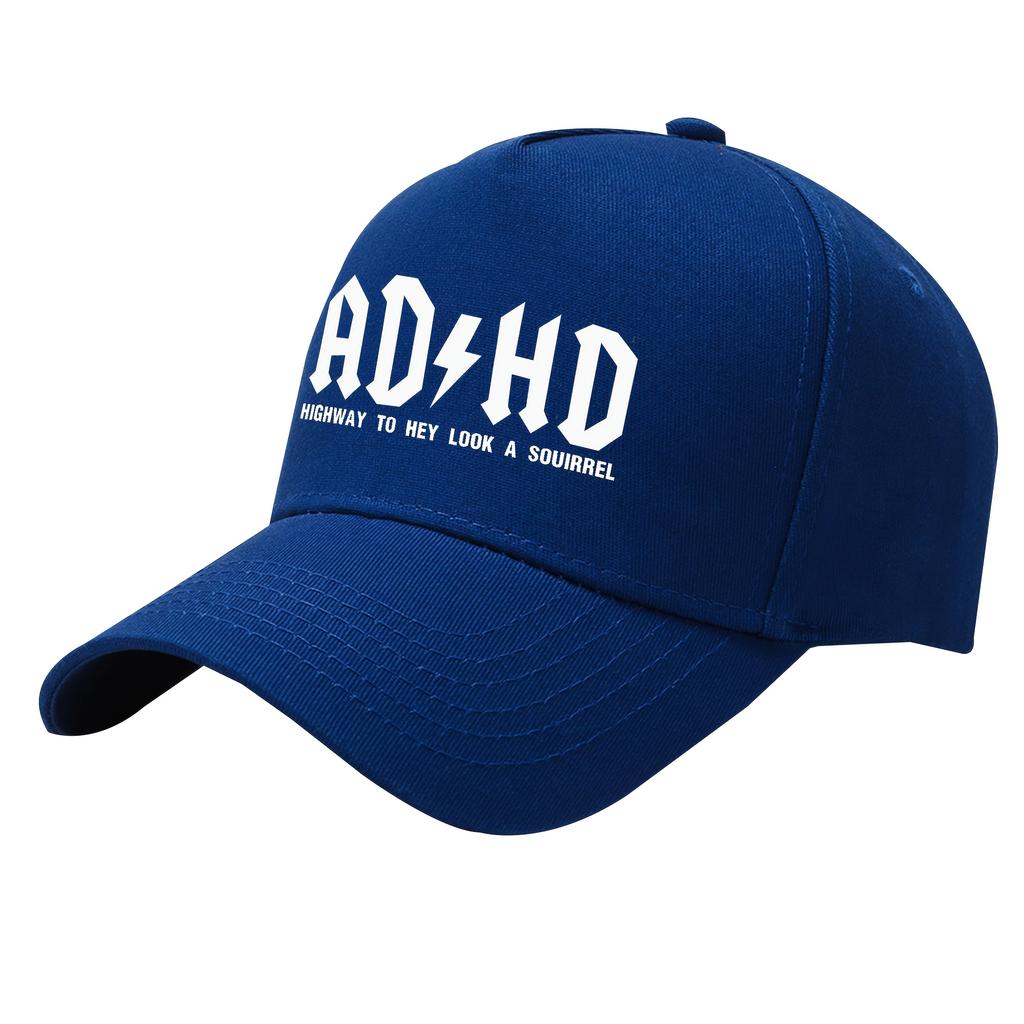 Cool And Handsome Adhd Slogan Baseball Cap, 100% Polyester Woven Hat, Adjustable Sun Protection Visor With Moisture-Wicking Tech