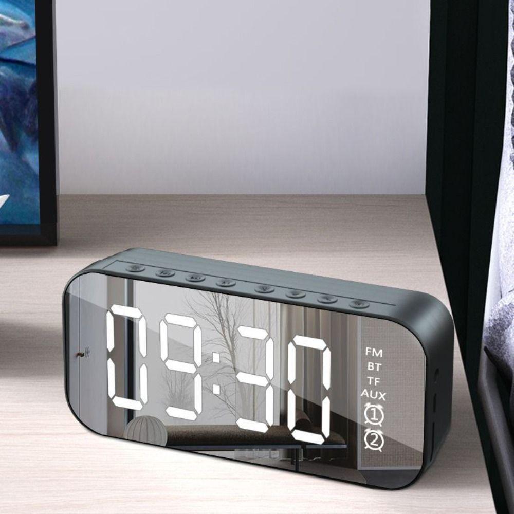 Portable Bluetooth Speaker Digital Display Digital Clock Wireless Charging Clock  Nightstand