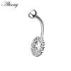 Alisouy 1pc Surgical Steel Crystal Zircon Star Butterfly Moon Stones Dangle Button Navel Piercing Ring Belly Ring Body Jewelry