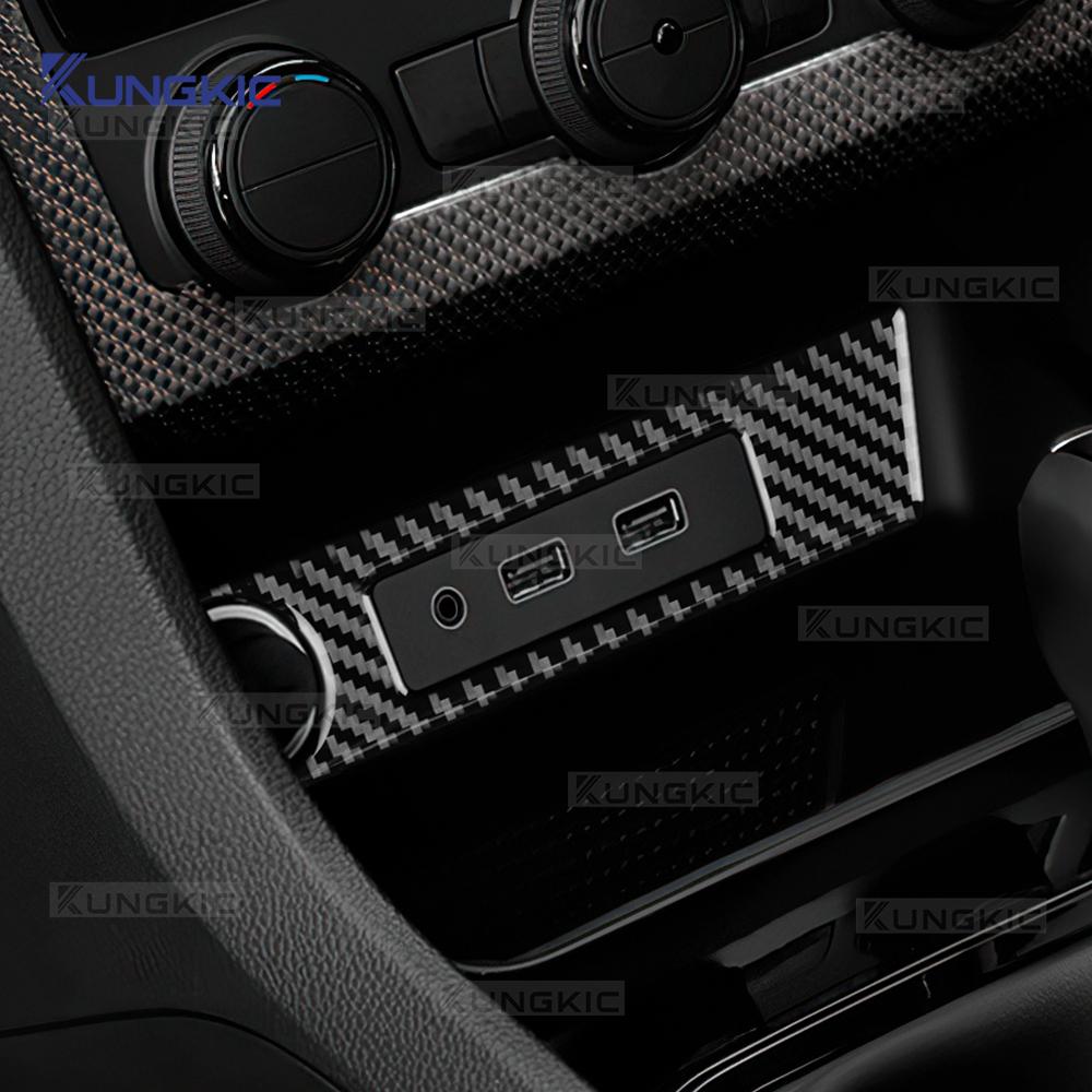 For SEAT Ateca 5F 2016-2025 For Cupra Ateca 5F 2018-2025 Real Soft Carbon Fiber Sticker LHD RHD Car USB Charging Port Frame Trim