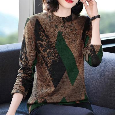 Women's Long Sleeve Pullover Round Neck Long Sleeve Warm Thickened Vintage Long Sleeve
