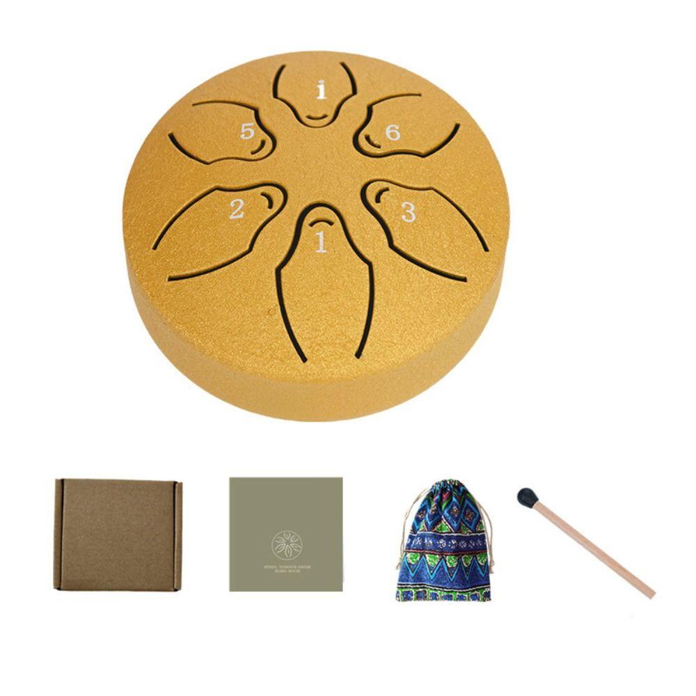 3 Inch Mini Hand Pan Drums 6-Tone Meditation Drum Steel Tongue Drum Set  Beginner