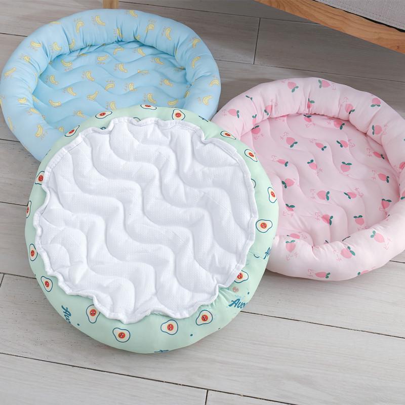 Cat Cooling Ice Silk Summer Bed - Lightweight and Round
