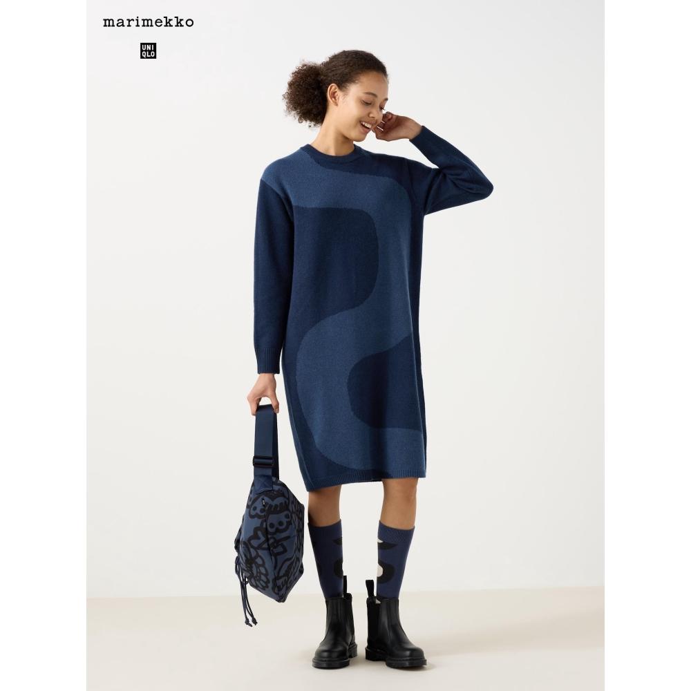

Uniqlo Платье из овечьей шерсти с круглым вырезом