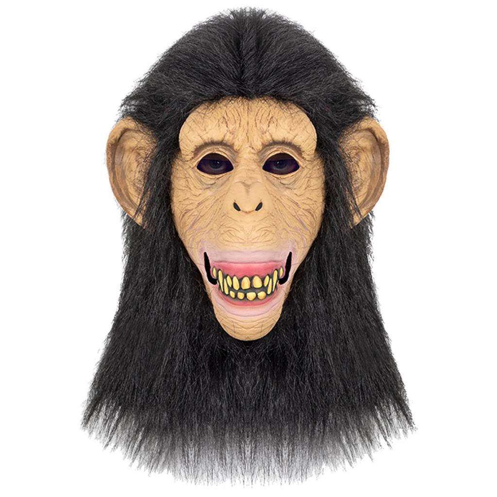 Halloween Orangutan Head Mask Costume for Women Man Cosplay Party Halloween Orangutan Mask Scary Orangutan Headgear