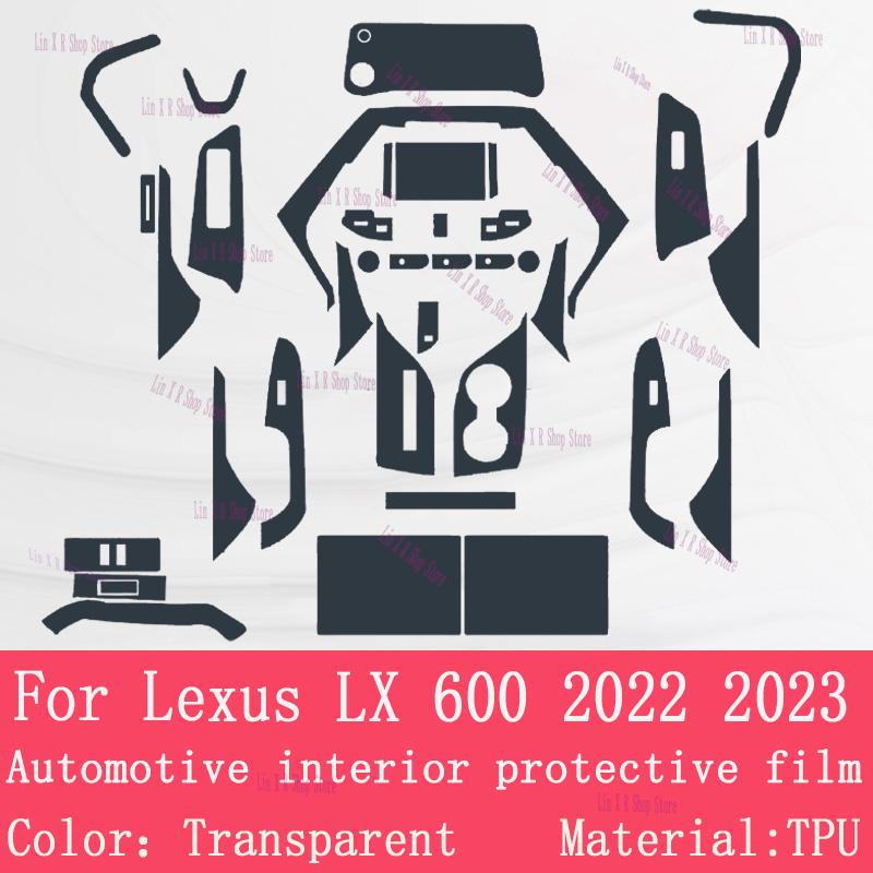 

For Lexus LX 600 Navigation Center Console Gear Panel Screen TPU Car Interior Protective Film Anti-Scratch Sticker RHD