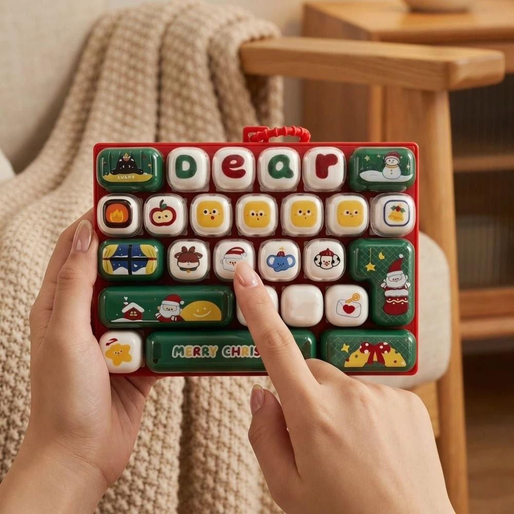 26 Key Decompression Button Toy Creative Style Christmas Keyboard Keychain Popular Pendant
