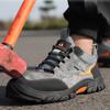 Sikkerhetsarbeid for menn Sikkerhetsstøvler i plasttå Mote Lettvektskomfort Joggesko Anti-punktering uforgjengelige sko