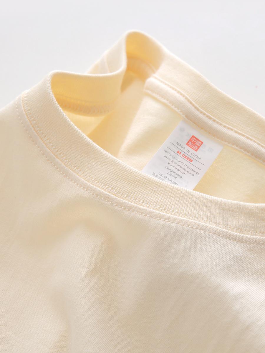 

Женская светло-голубая свободная хлопковая футболка с коротким рукавом - 2025 Лето Универсальный повседневный тонкий топ для поездок на работу XL абрикосовый