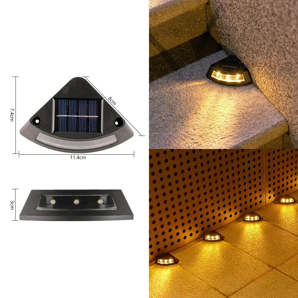 Solar Powered Step Lights Outdoor Garden Staircase Patio Walkway LED Decorative Lights Waterproof for Home Steps Outdoor Light