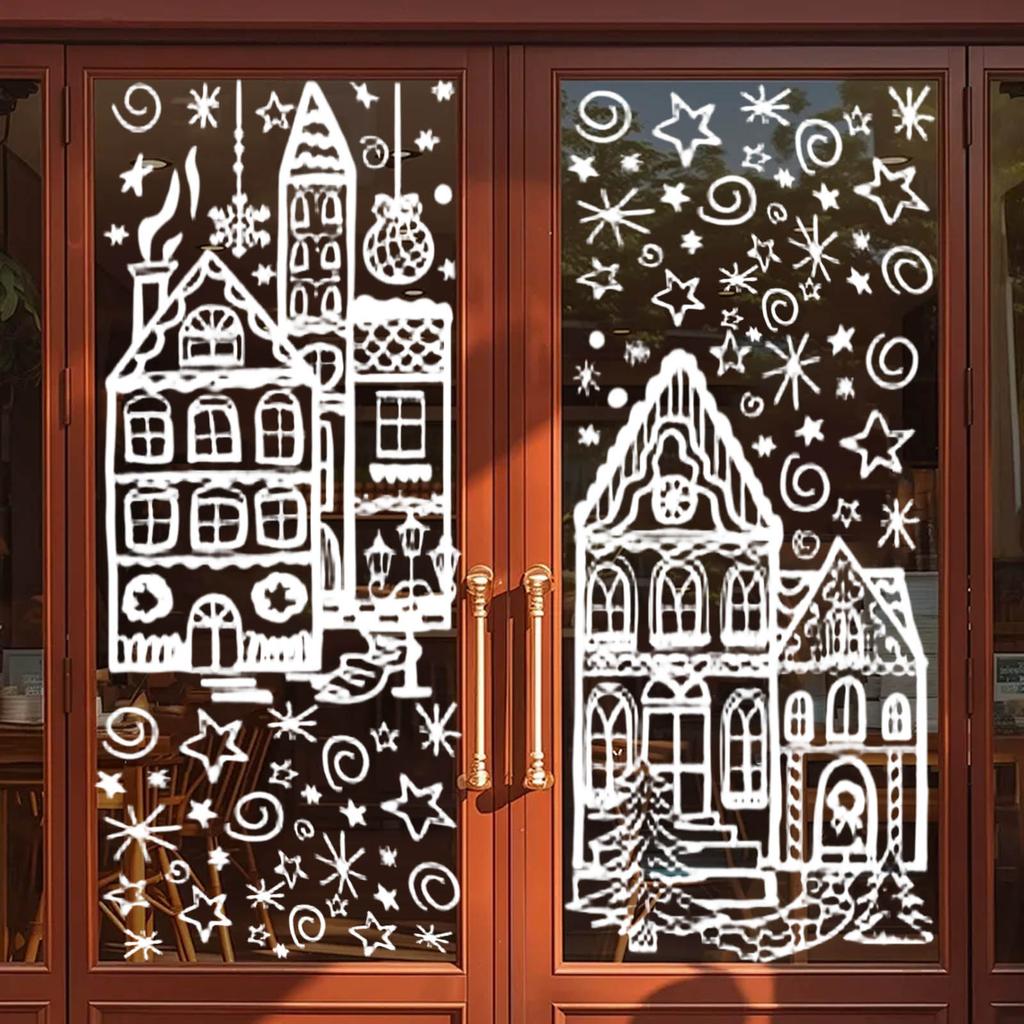 Christmas Glass Window Decoration Window Stickers Electrostatic Stickers Pvc  Snowflake Decoration Window Stickers