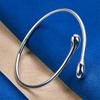 Luxurious 925 Sterling Silver Delicate Drop Open Bracelet Women Fashion Party Wedding Jewelry Accessories