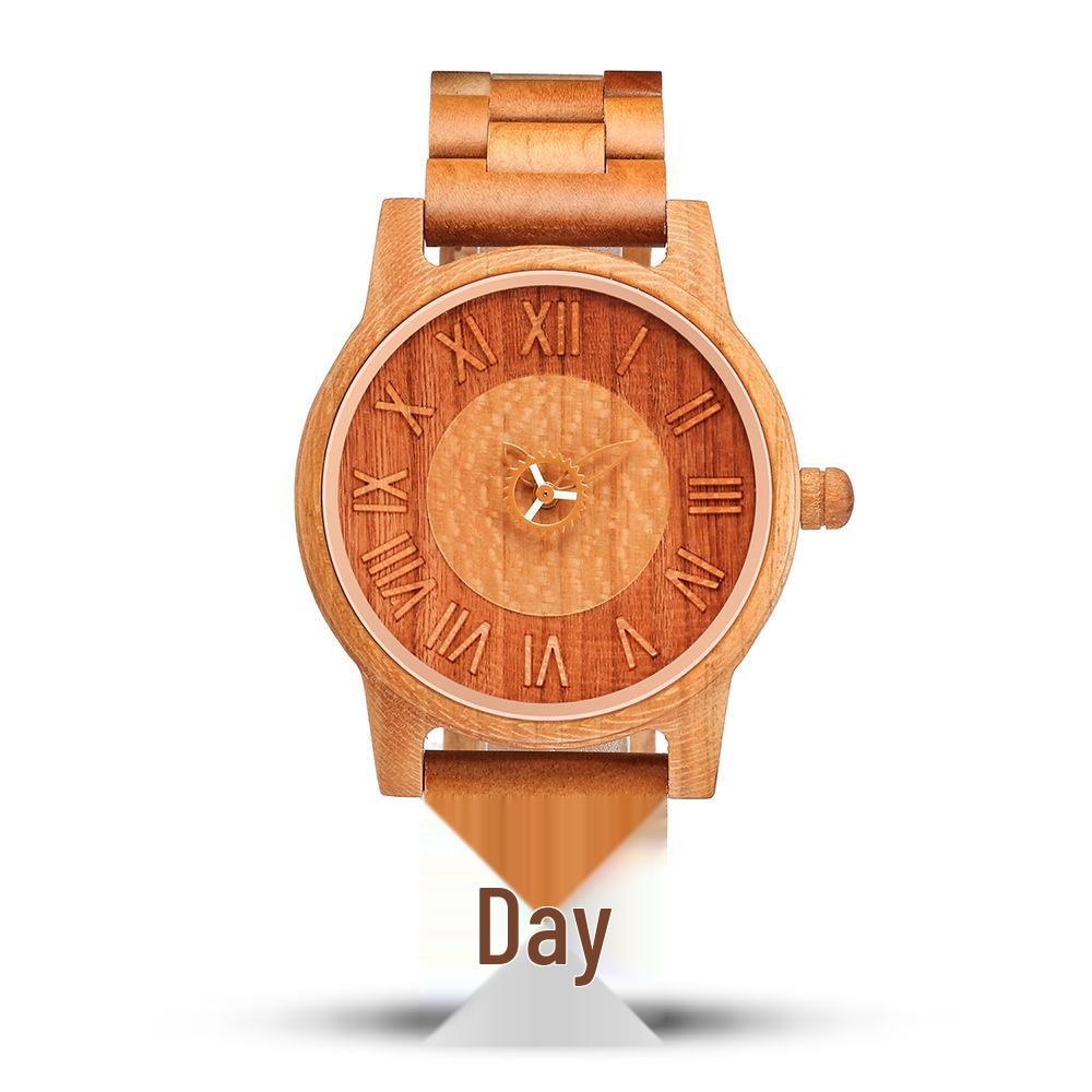 Vintage Rotes Kirschholz Quarz Uhr für Paare - Modisches und Kreatives Design für Männer und Frauen