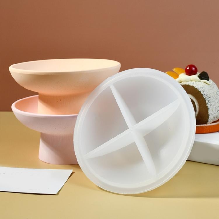 Easy Demold Silicone Mold for Footed Fruit Bowl Unique Tableware Making Mould for Handmade Enthusiasts Jewelry Supplies