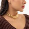 Collier superposé Hip Hop Collier punk créatif en métal Collier ras-du-cou torsadé Accessoire de bijoux