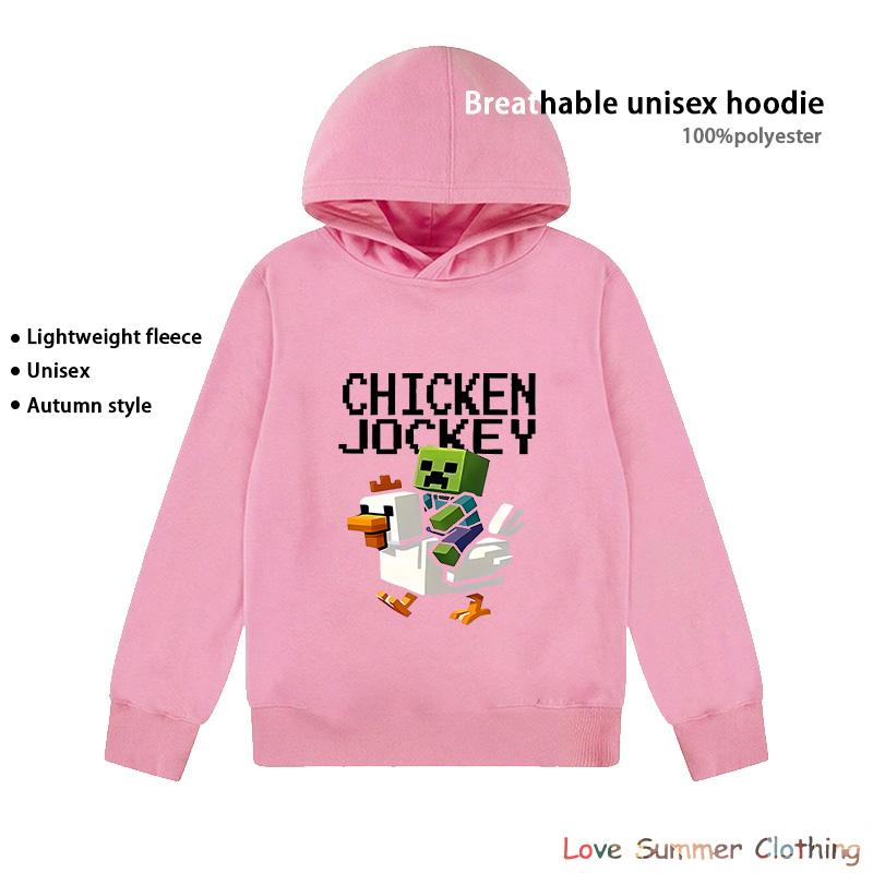 

Худи Minecraft Chicken Jockey для мальчиков девочек 4-14 лет, HD-принт, 100% полиэстер, геймерский пуловер, повседневная детская толстовка на осень, много цветов, оптовая скидка 160