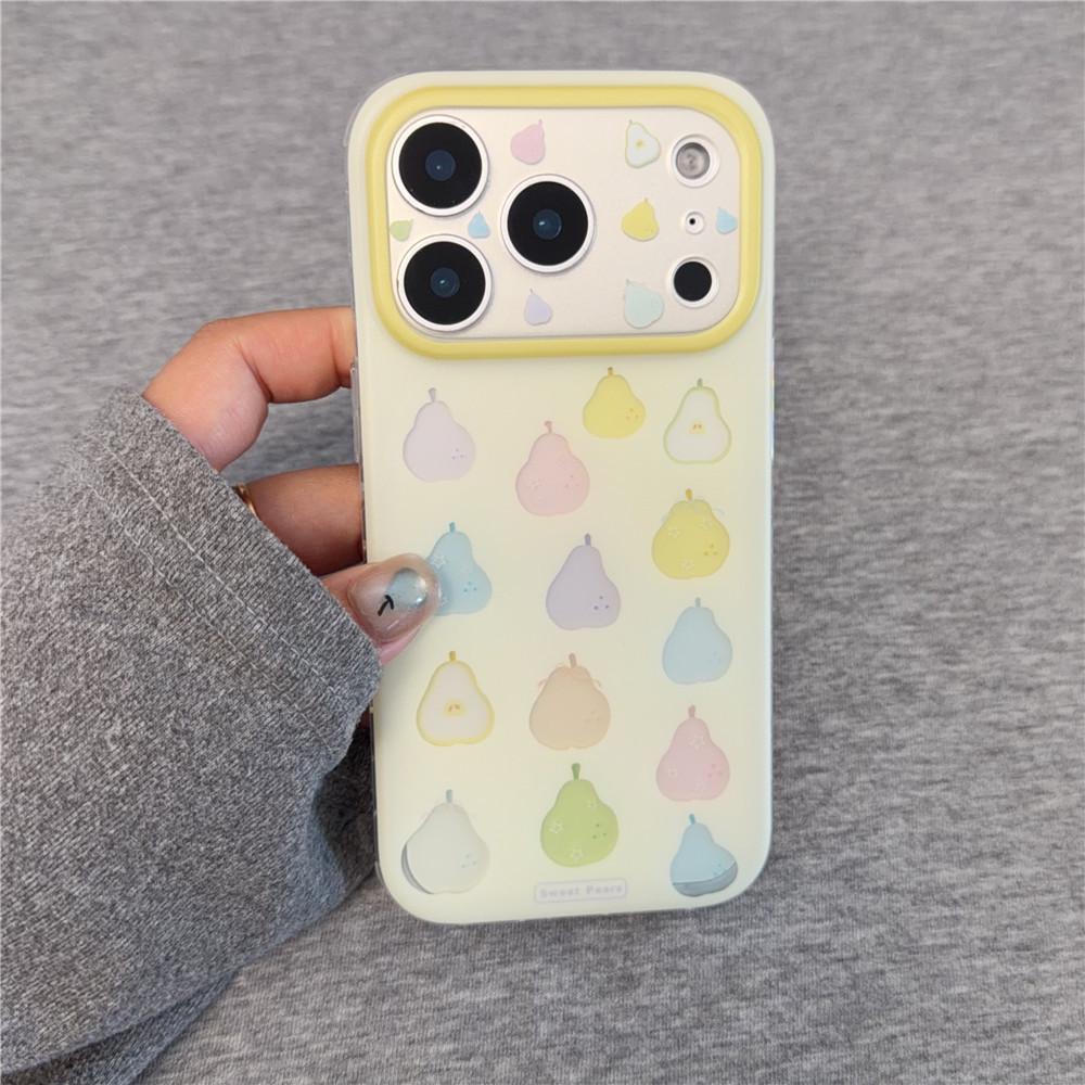 

Frosted Clear Pear iPhone 17 Pro Max Case with Stand, Compatible with 16/15/14 Models. iPhone 15 Pro