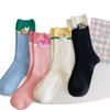 Ladies Spring and Autumn Solid Color Love Trend In The Tube Pile Socks