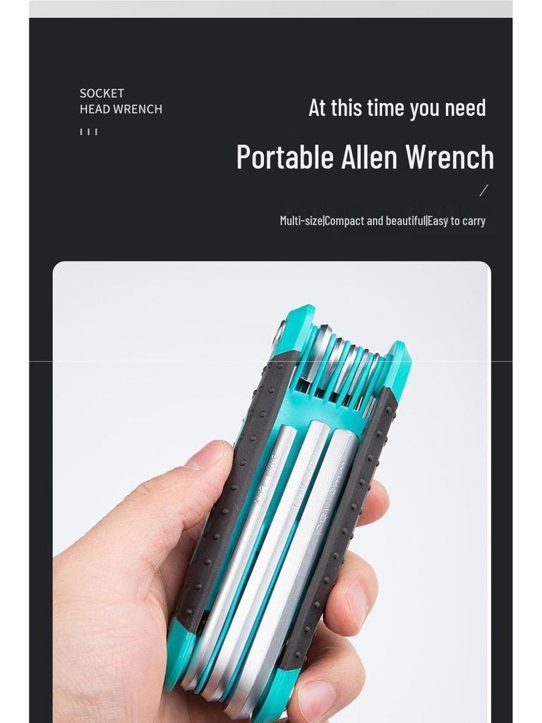 Taiwan Alloy Steel Folding Hex Key Set - Rust-Resistant, High Hardness Hex Wrench Combination.