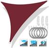 Voile d'ombrage triangulaire Imperméable Voile de jardin Tonnelle 98% Blocage UV Auvent de patio extérieur pour fête avec accessoires d'installation et cordes