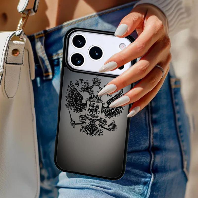 Russia Russian Coat Of Arms Phone Case For iPhone 17 Air 14 15 13 12 Max Cover For Apple 16e 11 Pro Max Plus Coque