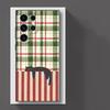 Hülle für Samsung Galaxy S26 S20 S23 S21 FE S10 S9 S25 Ultra S24 Plus Note 20 Ultra 8 9 10 Funda Handyhülle Cartoon Gitter Katze