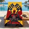 Custom Name Wolverine Deadpool Stylish Digital Printing Beach Towel Quick‑Drying Absorbent Blanket for Beach Pool Gym Travel