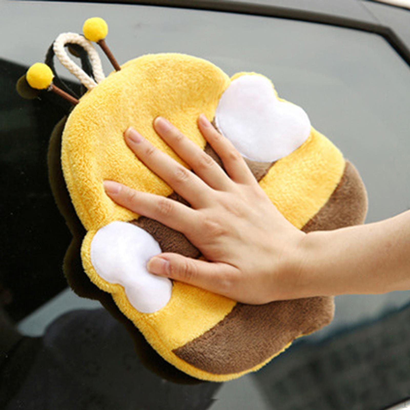 

Полотенце для рук с петлями для подвешивания в форме мультяшных животных, мочалки для ванной комнаты, дома, общежития Bee