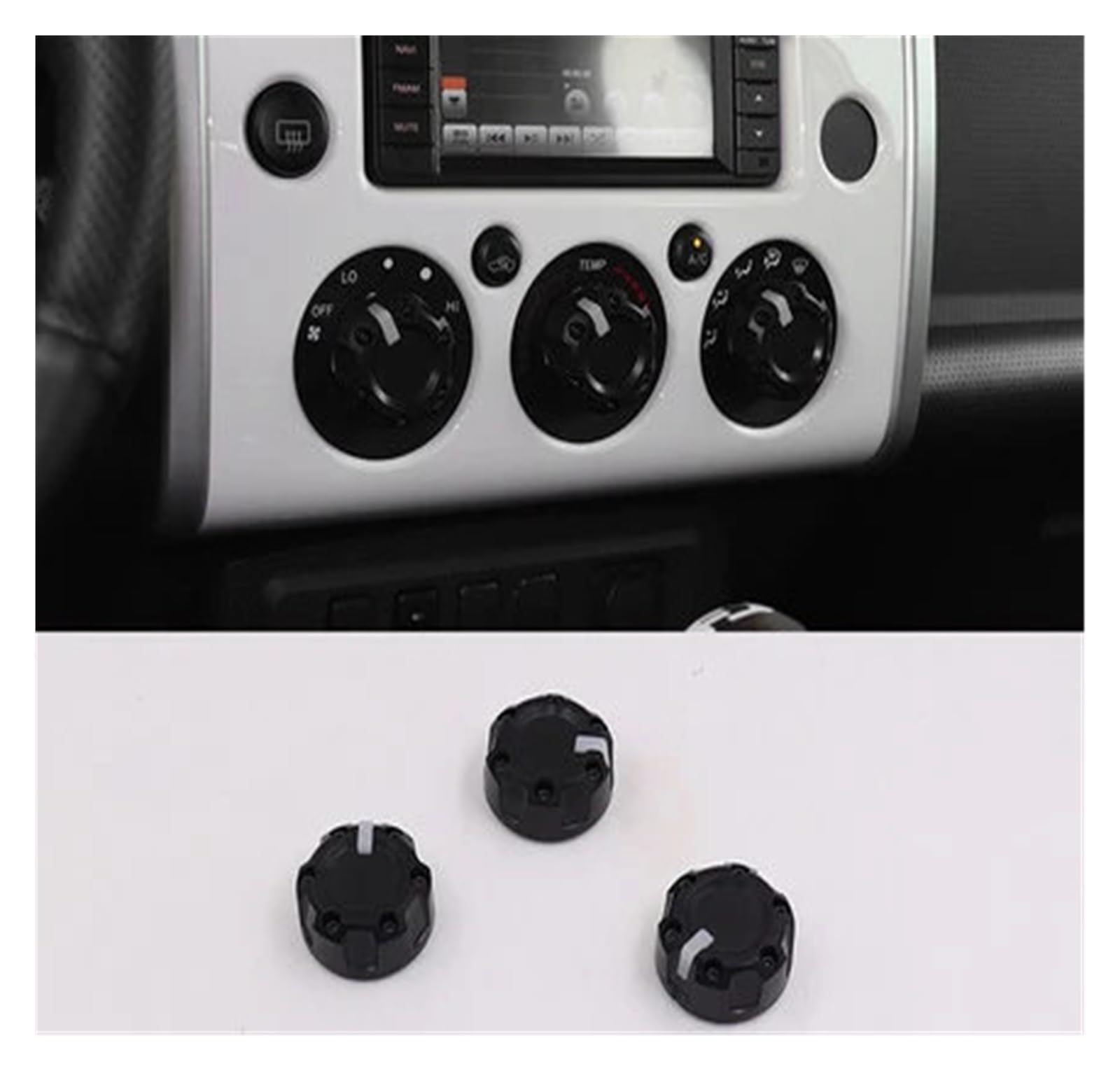 

NIJIU Toyota FJ Cruiser Ручка кондиционера Модифицированная FJ Центральная консоль Декор интерьера Кнопка кондиционера Cruiser Совместимая (черный) One Size чёрный