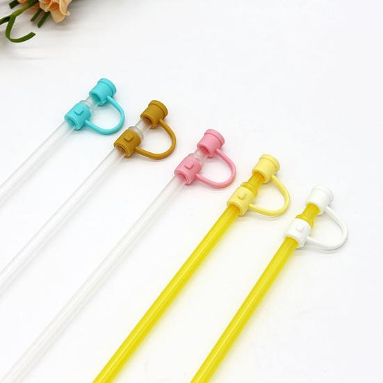 24 ks Kryt na brčko 8mm Jednobarevný Potravinářský Silikon Opakovaně použitelný Prachotěsný Univerzální Skleněný Kryt na špičku brčka Kuchyňské potřeby