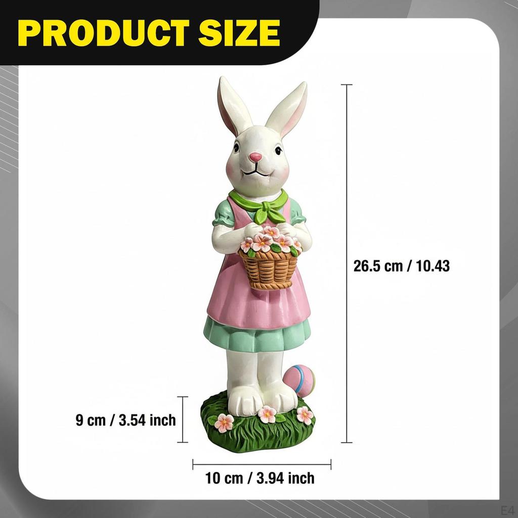 Osterhase Figur Statue Standup Rustikal Tier Skulptur Dekor für Regal Schlafzimmer Festival