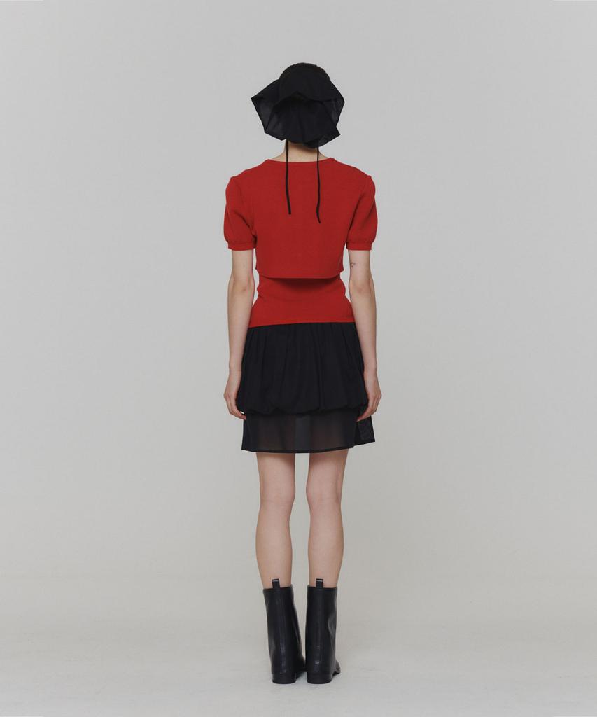 Amomento Sheer Layered Skirt_Black
