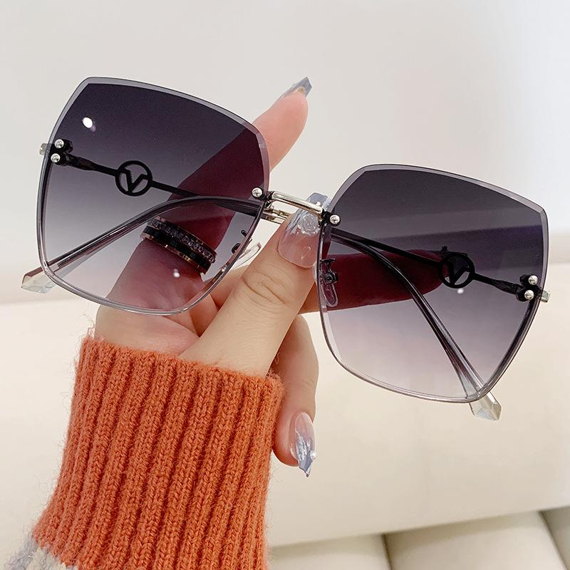 Glamour Women Brand Sunglasses Luxury Rimless Female Sun Glasses Stylish Trend Ladies Eyewear Uv400