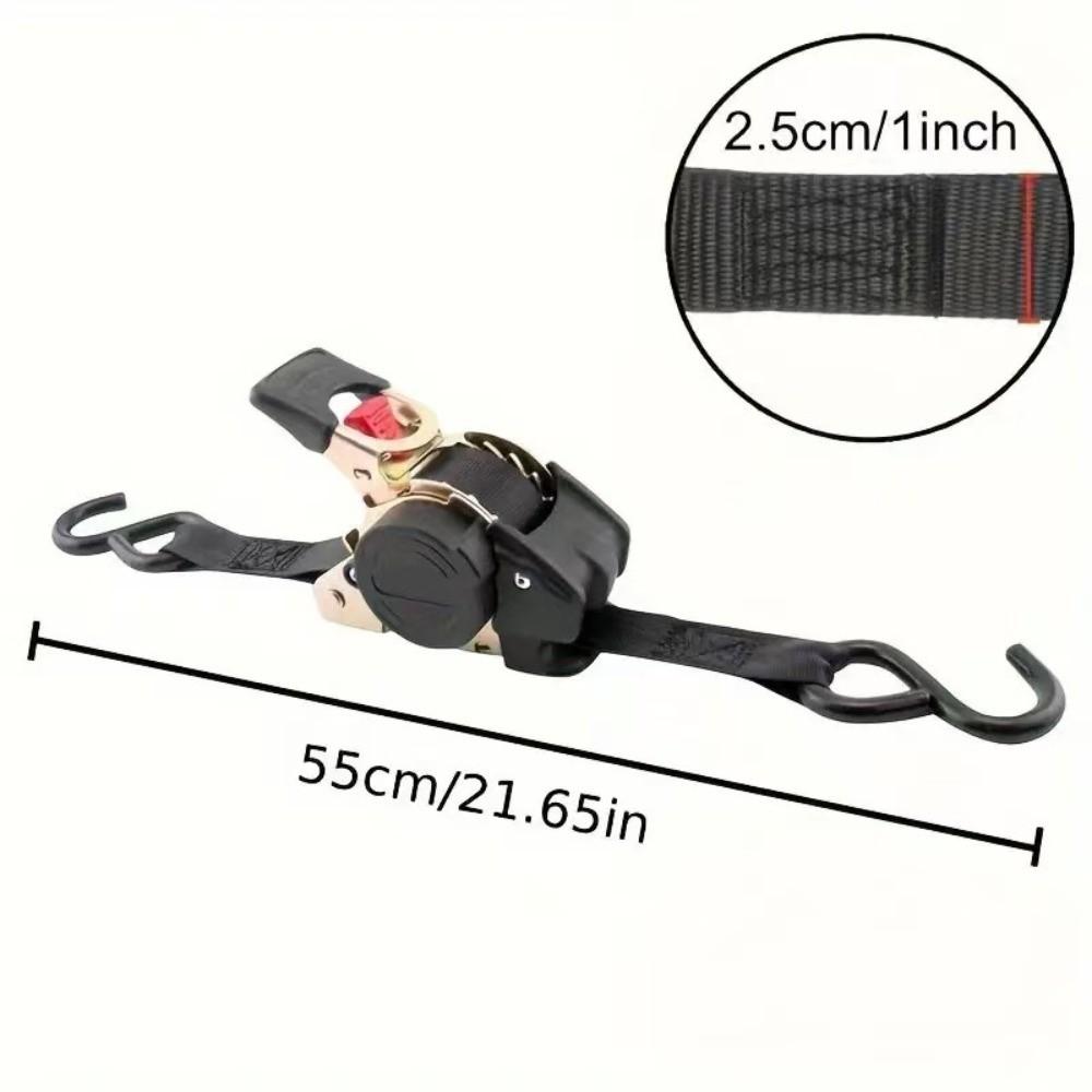 1pc Self Retracting Ratchet Tie Down Adjustable Length Auto Retractable Tie Down Belts  Ship Kart чёрный