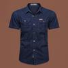Men's Outdoor Iron-Free Short Sleeve Cotton Work Shirt