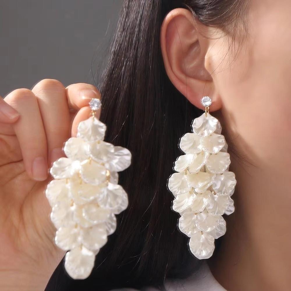 Exquisite Petals Tassel Earrings Exaggerated Party Jewelry Earrings Fashion Drop Earring  Gift