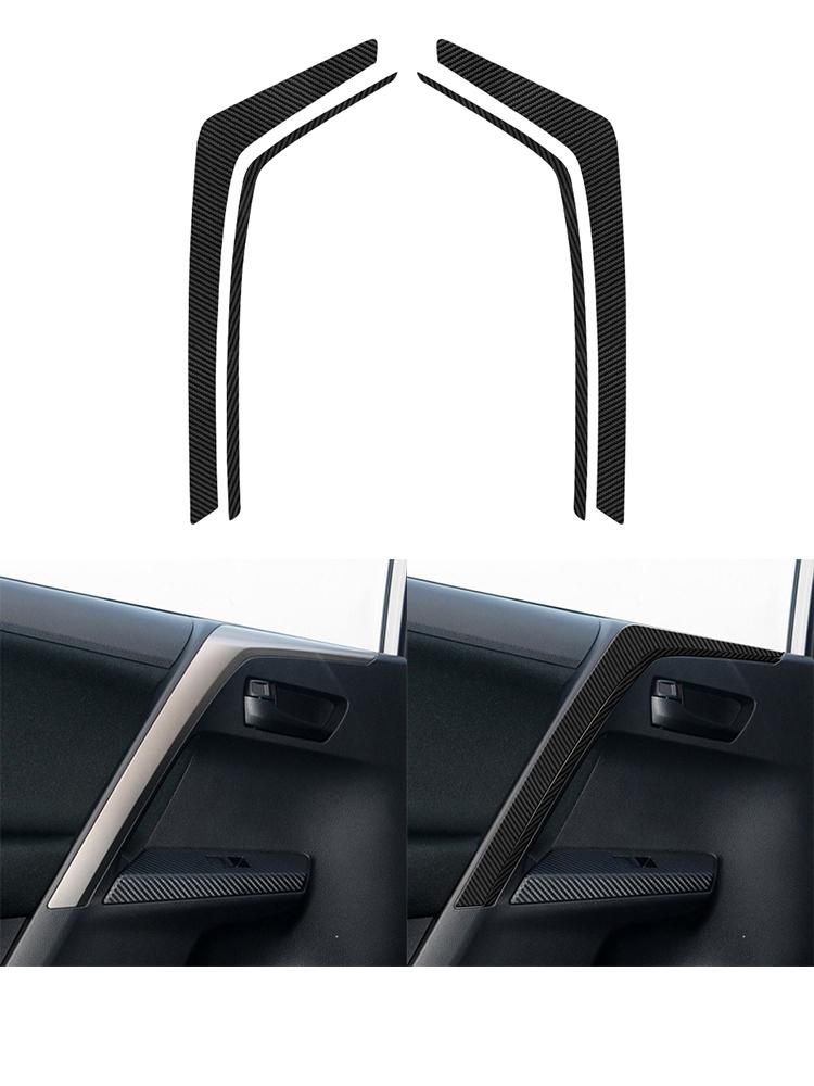 Black For Toyota RAV4 2013-2015 Car Interior Button Panel Decoration Protection Carbon Fiber Sticker Auto Styling Accessories