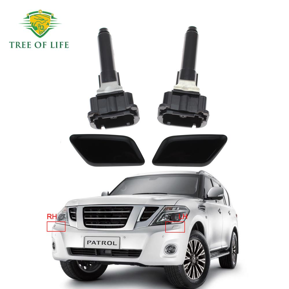 Front Bumper Headlight Headlamp Washer Nozzle Cover Cap For Nissan Patrol Y62 Series 2013 2014 2015 2016 2017 2018 New RH LH