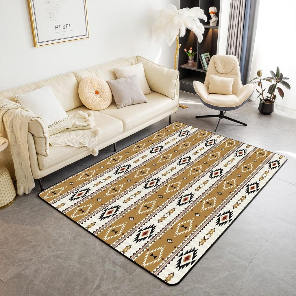 Western Aztec Living Room Rug Exotic Nordic Style Bohemian Floor Mat Ethnic Tribal Arrow Doormat Country Retro Geometric Carpet