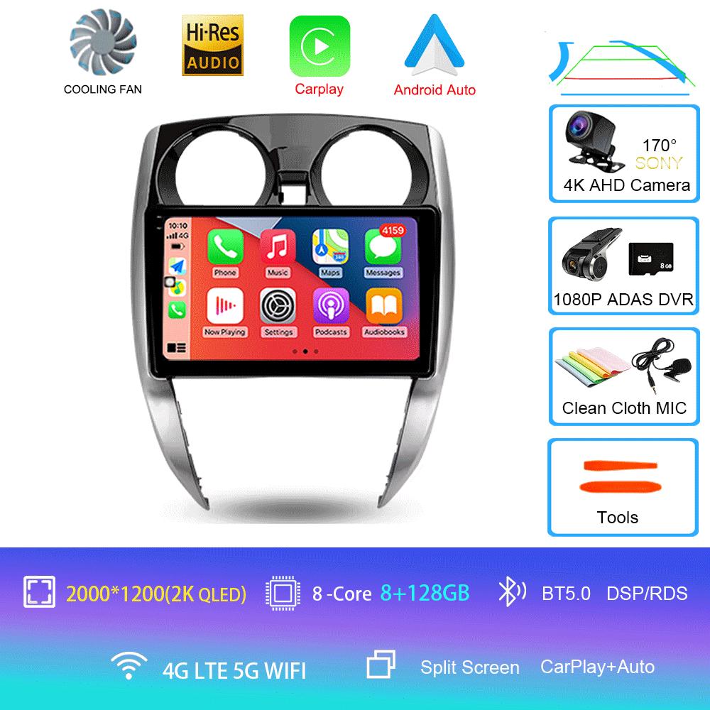 Car Radio Android 14 Carplay Auto For Nissan Note 2 E12 2012-2021 Multimedia Video Player GPS Navigation WIFI 4G DSP Stereo DSP
