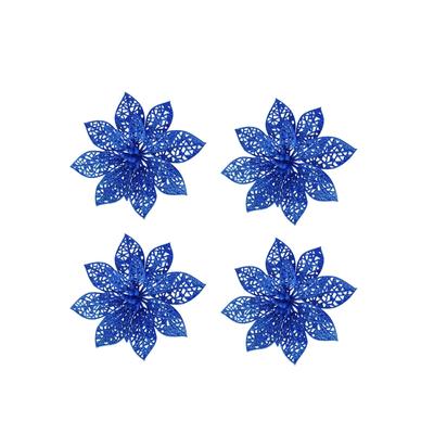 Decorated With Sparkling Flower Accessories Christmas Wreaths Tree Decorations 4pc