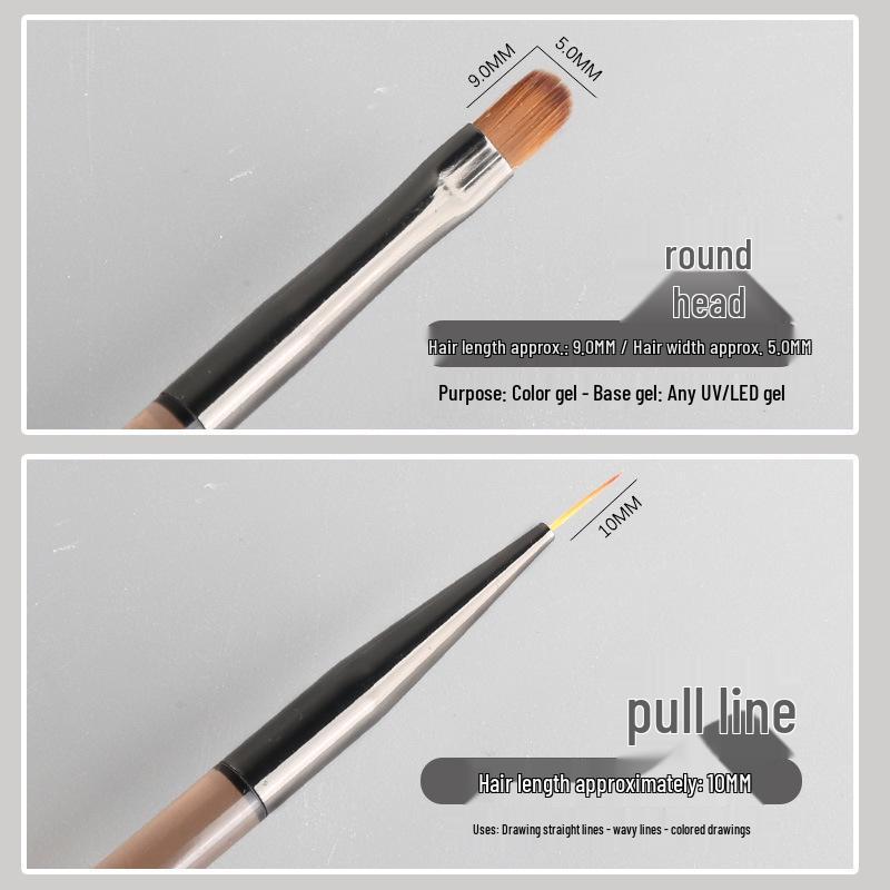 Japanese Double-Ended Nail Art Gel Pen: Multi-functional Round Head & Liner for Shaping