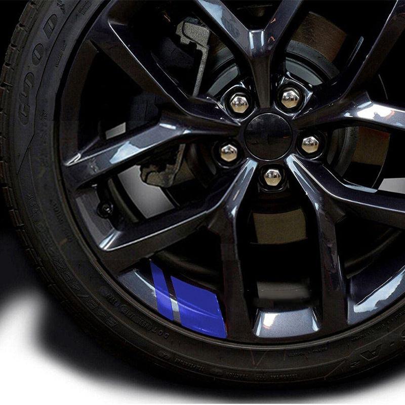 4 ks reflexní samolepky na ráfky kol auta vinylové stylingové samolepky Mark Stripe závodní samolepky na náboj kola auto exteriérové ​​doplňky