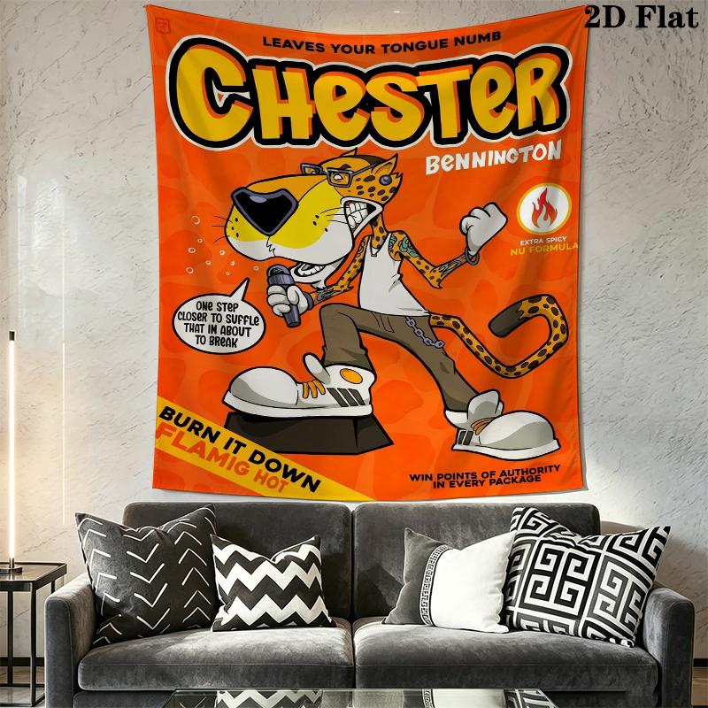Chester Cheetah Wall Tapestry Aesthetic Wall Hanging Printed Fabric Blanket Decorative Tapestries for Bedroom Living Room Home Decor