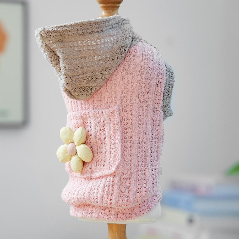 Two Legged Pet Knitted Hoodie Hollow Out Dog Pullover Fashion Dog Base Sweater  for Indoor Outdoor