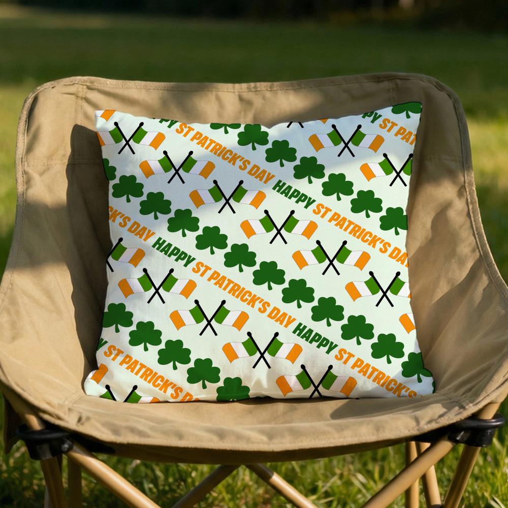 

Saint Patricks Day Cushion Cover Soft Reversible Durable Pillow Cover MultiScene Use for Home Car Daily Comfort 30X30cm