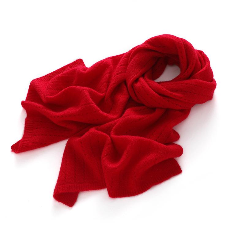 Women's 100% Pure Cashmere Hollow Knit Scarf - New Autumn/Winter Style, Warm & High-End Feel