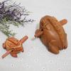 Wooden Lucky Frog Thailand Traditional Craft Croaking Musical Instrument Home Office Decor Fengshui Carved Ornament Kid Toy Gift